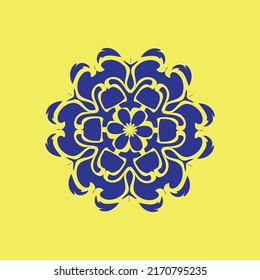 Flowers decoration vector design with the yellow background