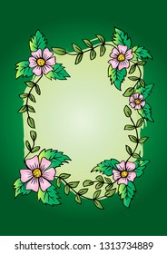 Flowers decorative frame.	