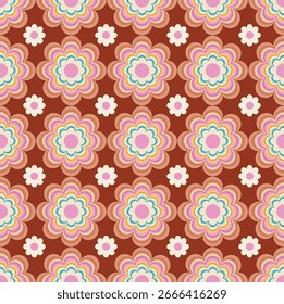 Patrón sin fisuras decorativo de flores, marrón sobre fondo decorativo para mantel, vestido, falda u otra impresión textil moderna de primavera y verano y repetible