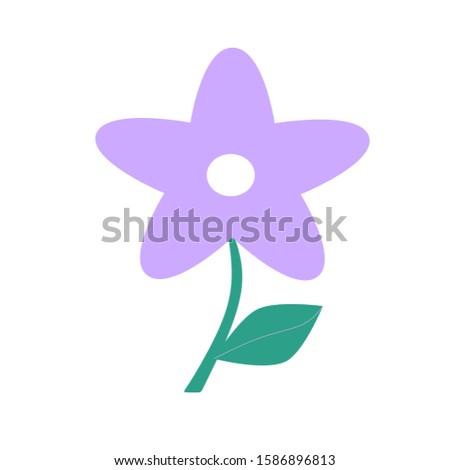 Flowers design. Flowers background. Beautiful light purple flowers isolated on white background. Vector illustration