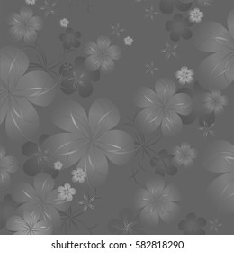 Flowers design. Flowers background. Vector abstract illustration. Sakura blossoms on Gray color. Vector
