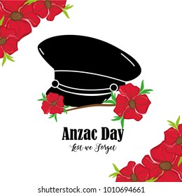 flowers design with hat soldier memorial