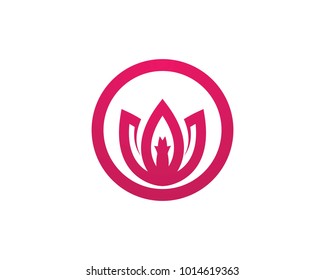 flowers design logo Template icon
