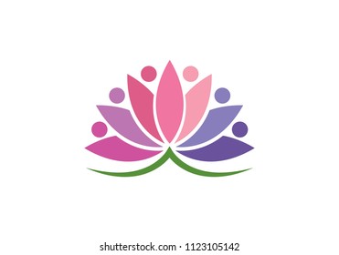 flowers design logo Template icon