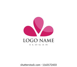 flowers design logo Template icon