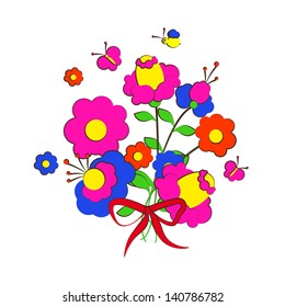flowers design, on a white background