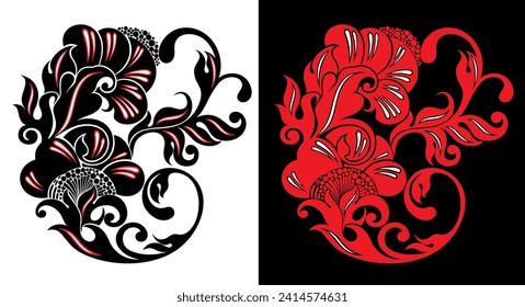 Flowers design. Ornamental decorative floral motif design