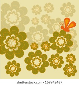 flowers design over beige background vector illustration  