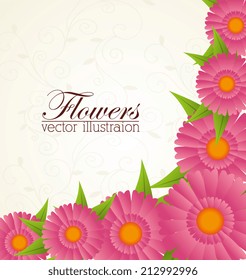 Flowers design over beige background, vector illustration