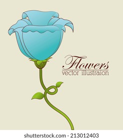 Flowers design over beige background, vector illustration