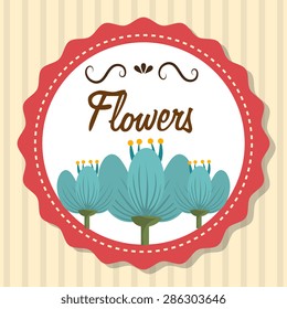 Flowers design over beige background, vector illustration.