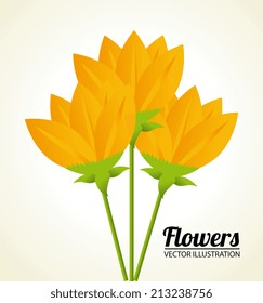 Flowers design over beige background,vector illustration
