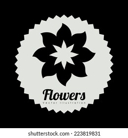 Flowers  design over black background, vector illustration