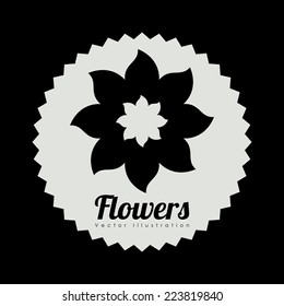 Flowers  design over black background, vector illustration