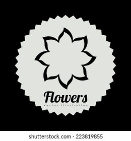 Flowers  design over black background, vector illustration
