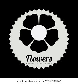 Flowers  design over black background, vector illustration