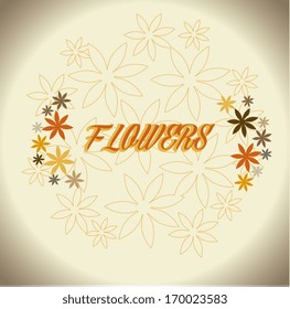 flowers design over bronze background vector illustration  