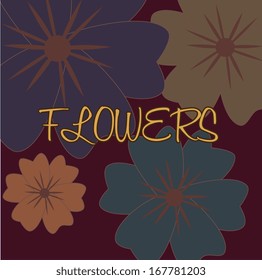 flowers design over brown background vector illustration  