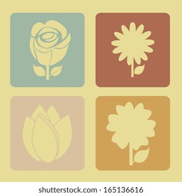 flowers design over cream background vector illustration  