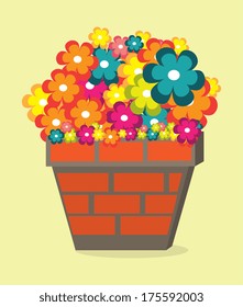flowers design over cream  background vector illustration  