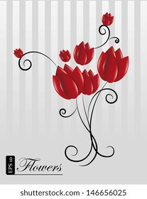 flowers design over gray background vector illustration 
