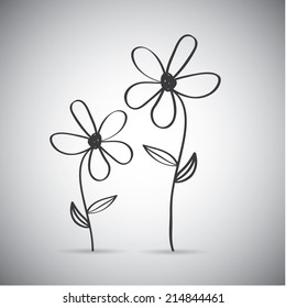 flowers design over  gray background vector illustration