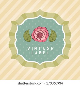 flowers design over lineal background vector illustration  