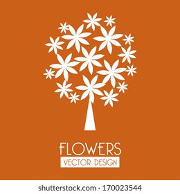 flowers design over orange background vector illustration  