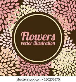 flowers design over  pattern  background vector illustration  