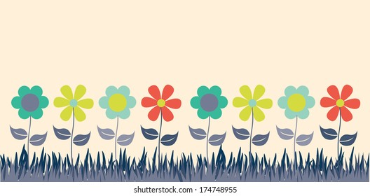 flowers design over pink   background vector illustration  