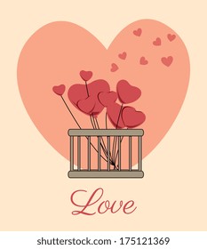 flowers design over pink   background vector illustration  