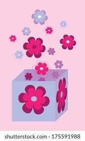 flowers design over pink background vector illustration  