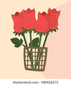 flowers design over pink background vector illustration  