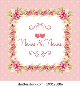 Flowers design over pink background, vector illustration