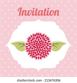flowers design over pink  background vector illustration