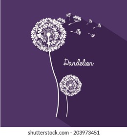 Flowers design over purple background, vector illustration