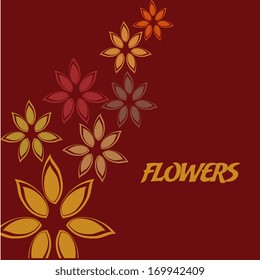 flowers design over red background vector illustration  
