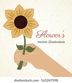 flowers design over white background vector illustration 