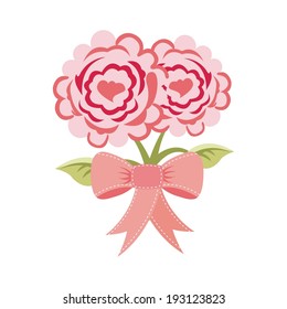 Flowers design over  white background, vector illustration