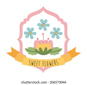 flowers design over white background vector illustration