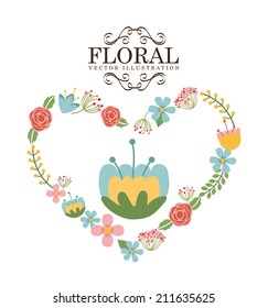 flowers design over white background vector illustration