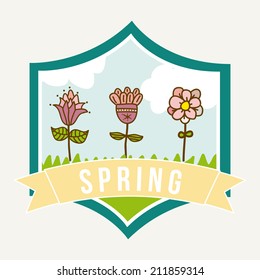 flowers design over white  background vector illustration