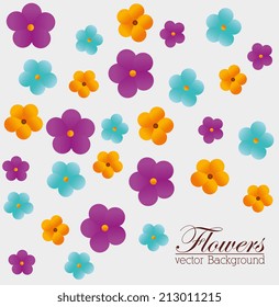 Flowers design over white background, vector illustration