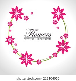 Flowers design over white background, vector illustration