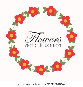 Flowers design over white background, vector illustration