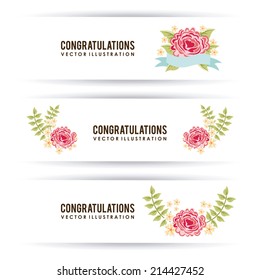 flowers design over  white background vector illustration