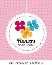 Flowers design over white background, vector illustration