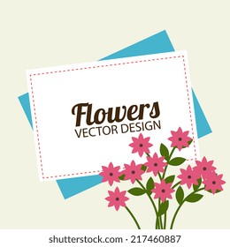 Flowers design over white background, vector illustration