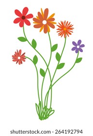 Flowers design over white background, vector illustration.