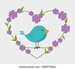 Flowers design over white background, vector illustration.